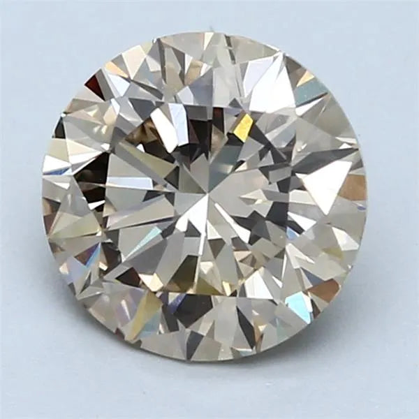 2.11ct Round Natural Diamond (Colour Fancy Yellowish Brown, Clarity VS1, Cut EX, IGI Certified)