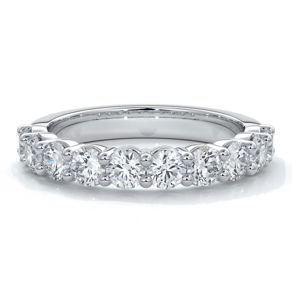 Cassandra Wedding ring scalloped diamond band 2 claws 3mm platinum
