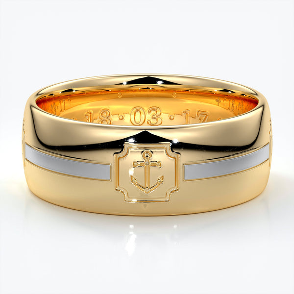 Platinum men's wedding band with 8mm thickness and rounded profile