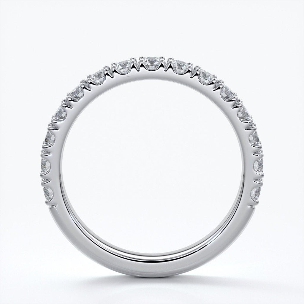 Laura Wedding ring brilliant cut scalloped 2mm 18ct white gold