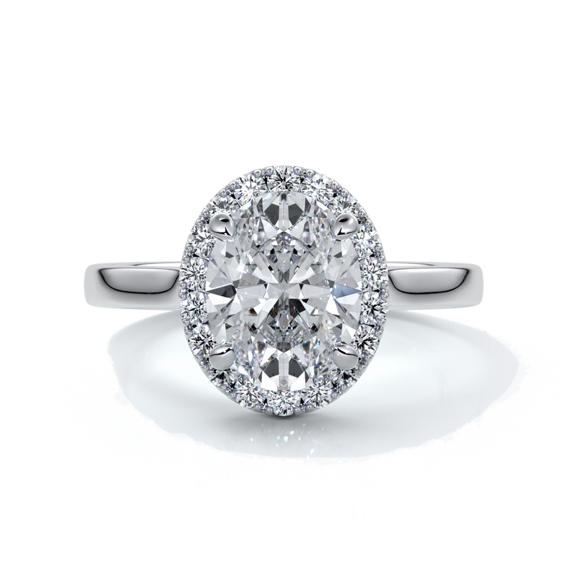 Maya Engagement Ring oval halo 18ct white gold
