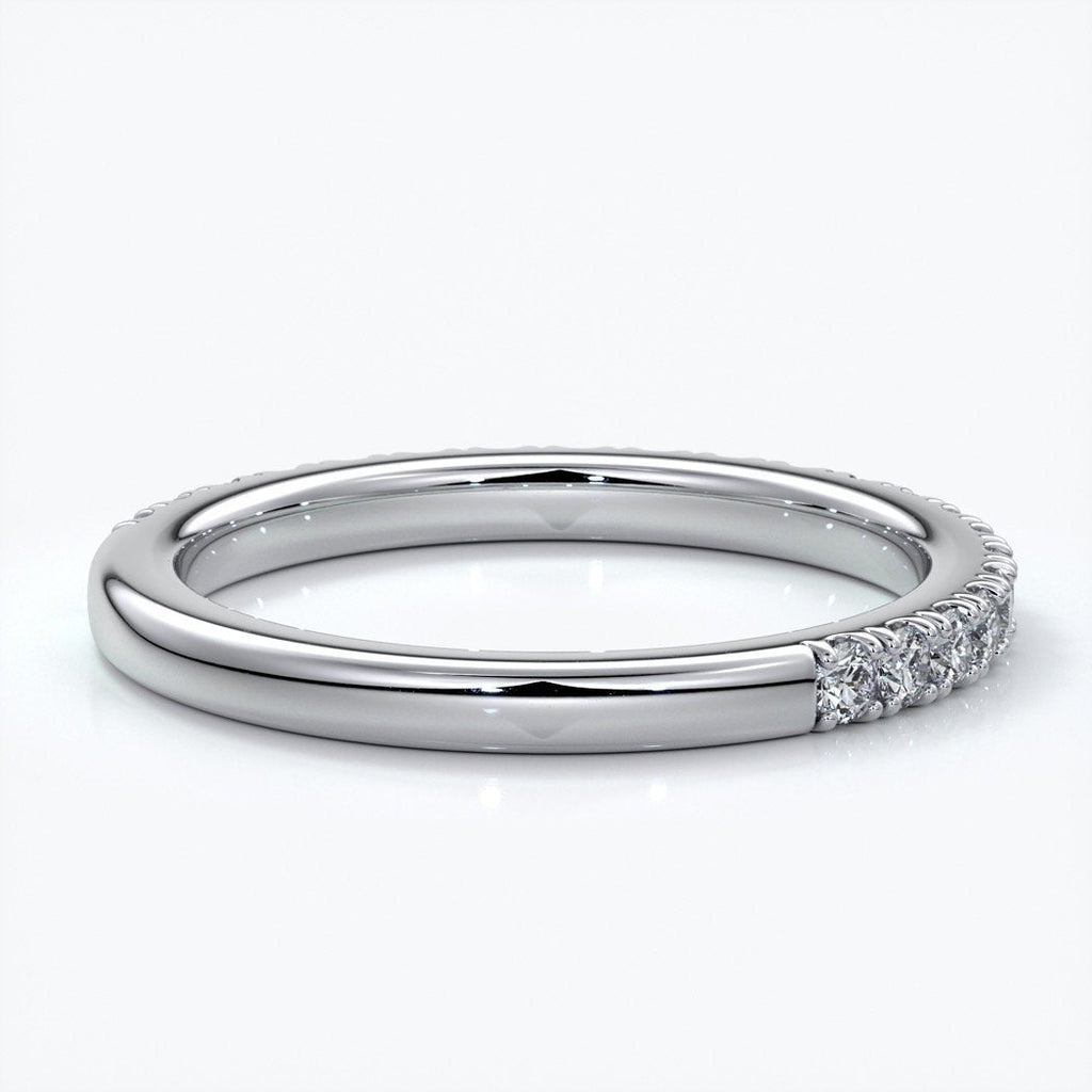 Nicole Wedding ring brilliant cut 1.6mm scalloped eternity 18ct white gold