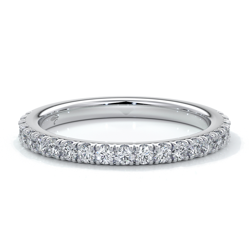 White gold women’s wedding ring with 6mm diamonds around the band