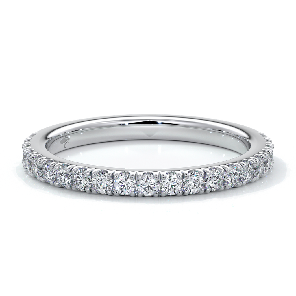White gold women’s wedding ring with 6mm diamonds around the band