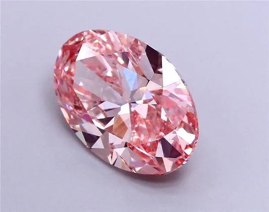 4.00ct Oval Lab Grown Diamond (Colour Fancy Vivid Pink, Clarity VS1, IGI Certified)
