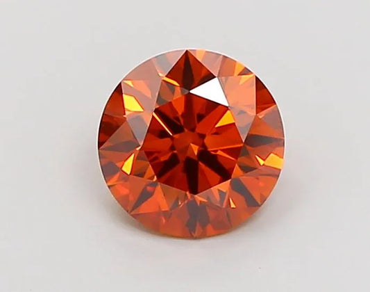 1.10ct Round Lab Grown Diamond (Colour Fancy Deep Orange, Clarity VS1, Cut ID, IGI Certified)