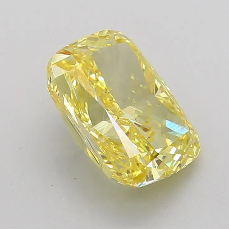 3.07ct Cushion modified Lab Grown Diamond (Colour Fancy Vivid Yellow, Clarity VS1, IGI Certified)