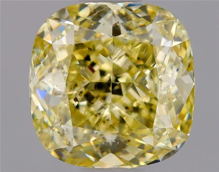 0.90ct Cushion brilliant Natural Diamond (Colour Fancy Light Yellow, Clarity SI1, GIA Certified)