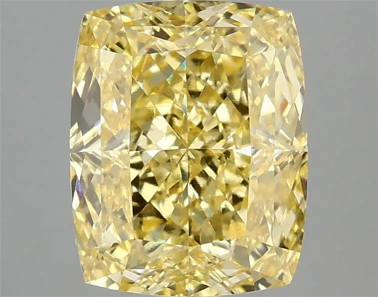 3.04ct Cushion modified Lab Grown Diamond (Colour Fancy Vivid Yellow, Clarity VS1, IGI Certified)