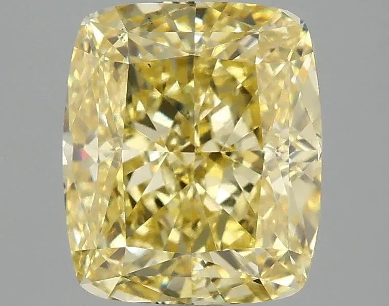 2.99ct Cushion modified Lab Grown Diamond (Colour Fancy Vivid Yellow, Clarity VS1, IGI Certified)