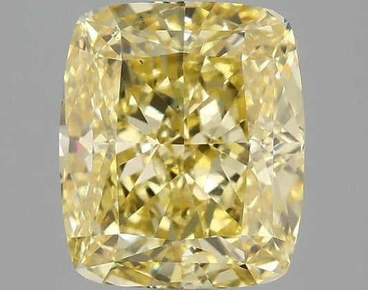 2.99ct Cushion modified Lab Grown Diamond (Colour Fancy Vivid Yellow, Clarity VS1, IGI Certified)