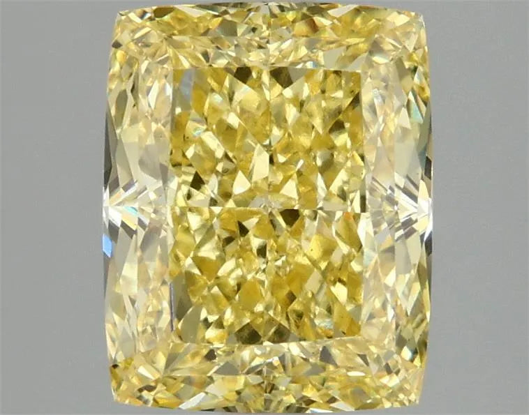 3.06ct Cushion modified Lab Grown Diamond (Colour Fancy Vivid Yellow, Clarity VS1, IGI Certified)