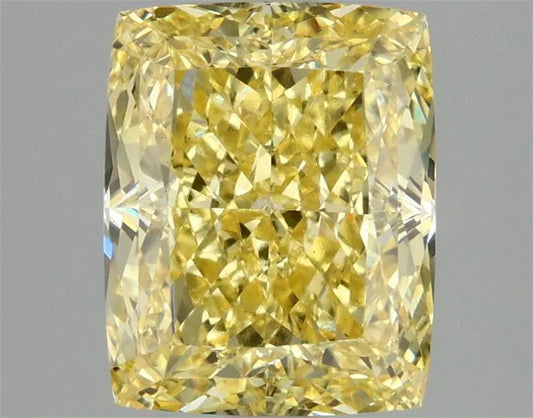 3.06ct Cushion modified Lab Grown Diamond (Colour Fancy Vivid Yellow, Clarity VS1, IGI Certified)
