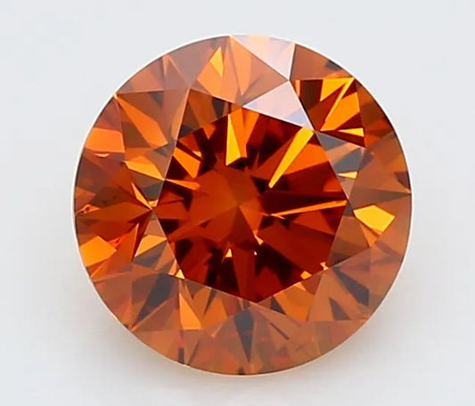 1.72ct Round Lab Grown Diamond (Colour Fancy Orange, Clarity VS2, Cut EX, IGI Certified)