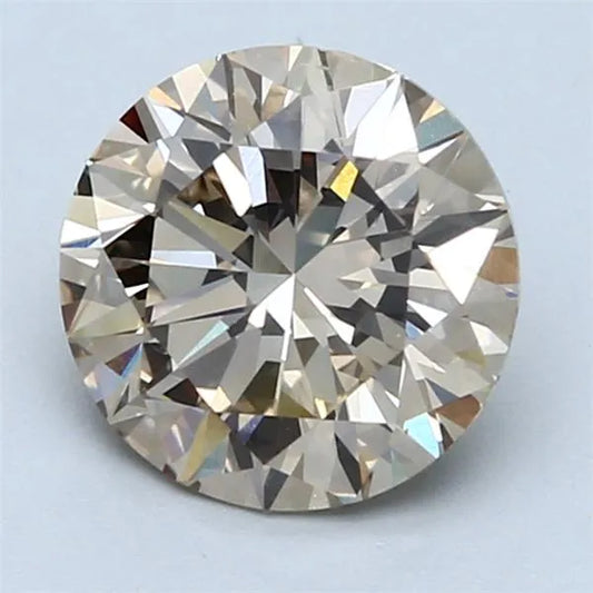 2.11ct Round Natural Diamond (Colour Fancy Yellowish Brown, Clarity VS1, Cut EX, IGI Certified)