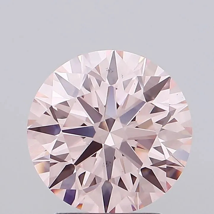 2.57ct Round Lab Grown Diamond (Colour Fancy Intense Pink, Clarity VVS2, Cut ID, IGI Certified)