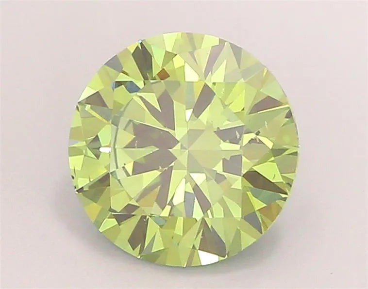 2.69ct Round Lab Grown Diamond (Colour Fancy Vivid Green, Clarity SI1, Cut EX, IGI Certified)