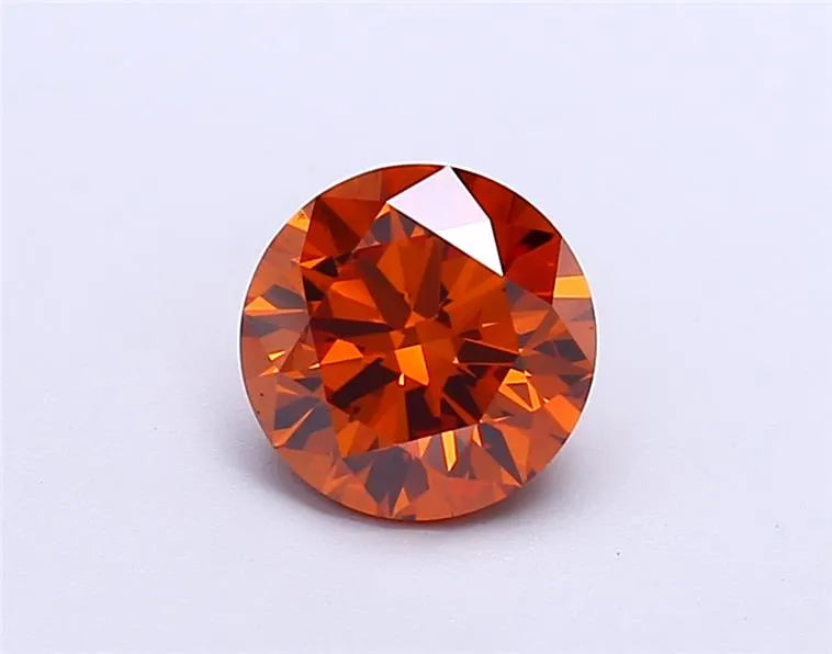 1.23ct Round Lab Grown Diamond (Colour Fancy Vivid Orange, Clarity VS2, Cut ID, IGI Certified)