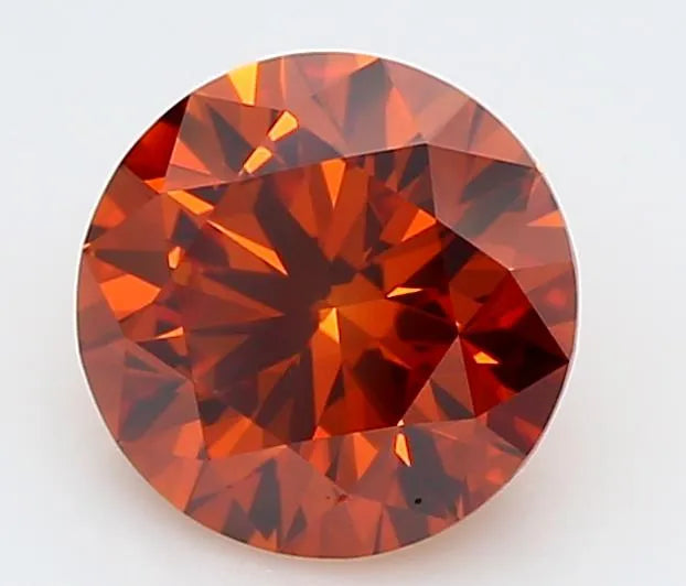 1.35ct Round Lab Grown Diamond (Colour Fancy Deep Orange, Clarity VVS2, Cut EX, IGI Certified)