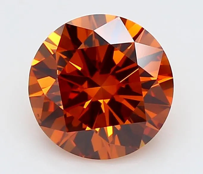 1.50ct Round Lab Grown Diamond (Colour Fancy Deep Orange, Clarity VS2, Cut EX, IGI Certified)