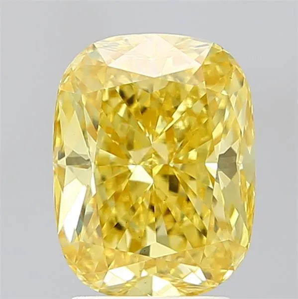 3.02ct Cushion modified Lab Grown Diamond (Colour Fancy Vivid Yellow, Clarity VS1, IGI Certified)