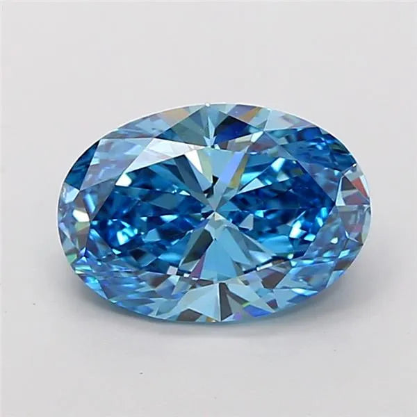 3.00ct Oval Lab Grown Diamond (Colour Fancy Vivid Blue, Clarity VS1, IGI Certified)