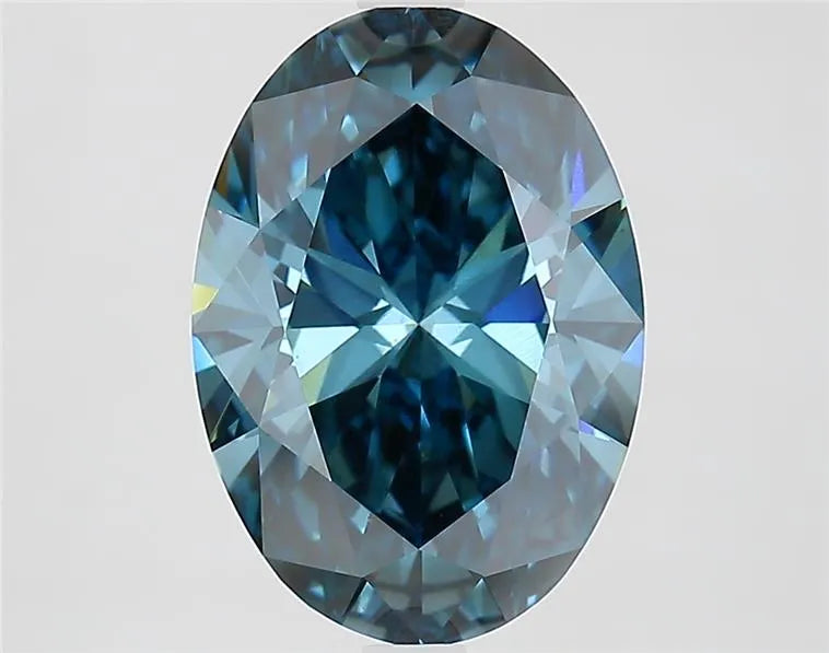 4.00ct Oval Lab Grown Diamond (Colour Fancy Deep Blue, Clarity VS1, IGI Certified)