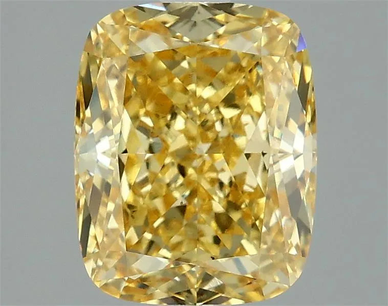 2.93ct Cushion modified Lab Grown Diamond (Colour Fancy Vivid Yellow, Clarity VS2, IGI Certified)