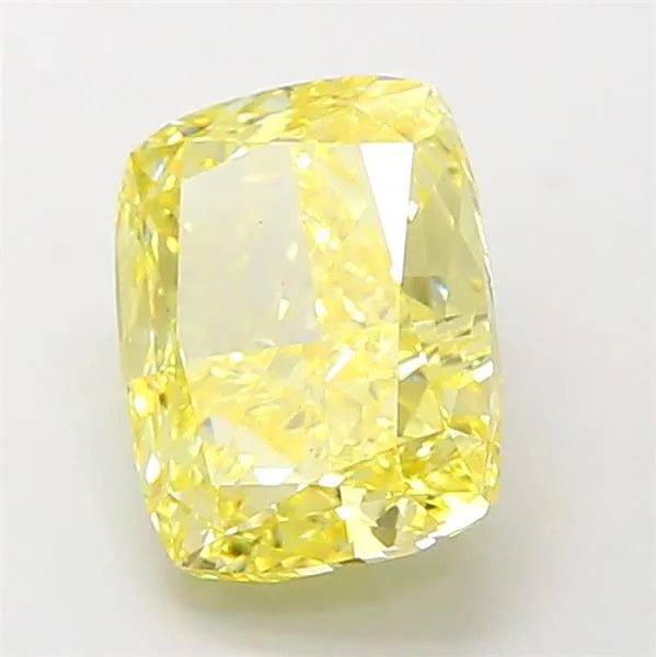 3.10ct Cushion modified Lab Grown Diamond (Colour Fancy Vivid Yellow, Clarity VS2, IGI Certified)