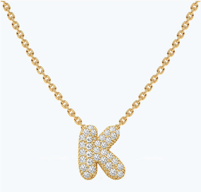 Bubble diamond Letter pendant