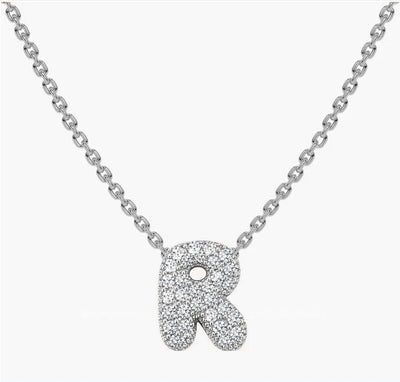 Bubble diamond Letter pendant