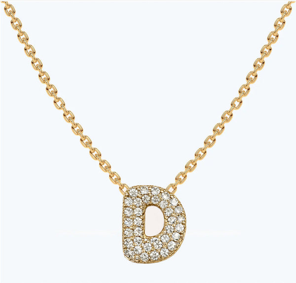Bubble diamond Letter pendant