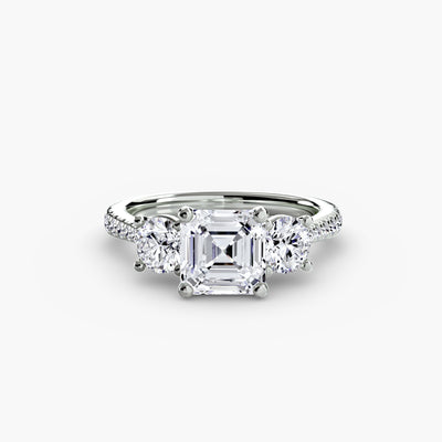 Three-Stone with Pavé Band