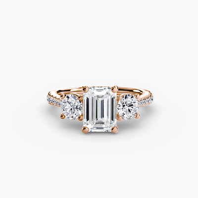 Three-Stone with Pavé Band