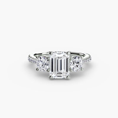 Three-Stone with Pavé Band