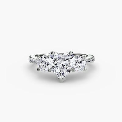 Three-Stone with Pavé Band