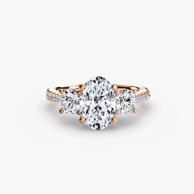 Three-Stone with Pavé Band