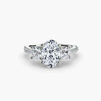 Three-Stone with Pavé Band