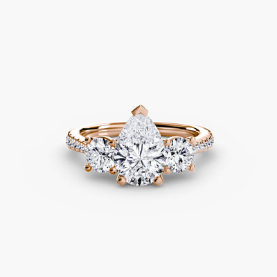 Three-Stone with Pavé Band