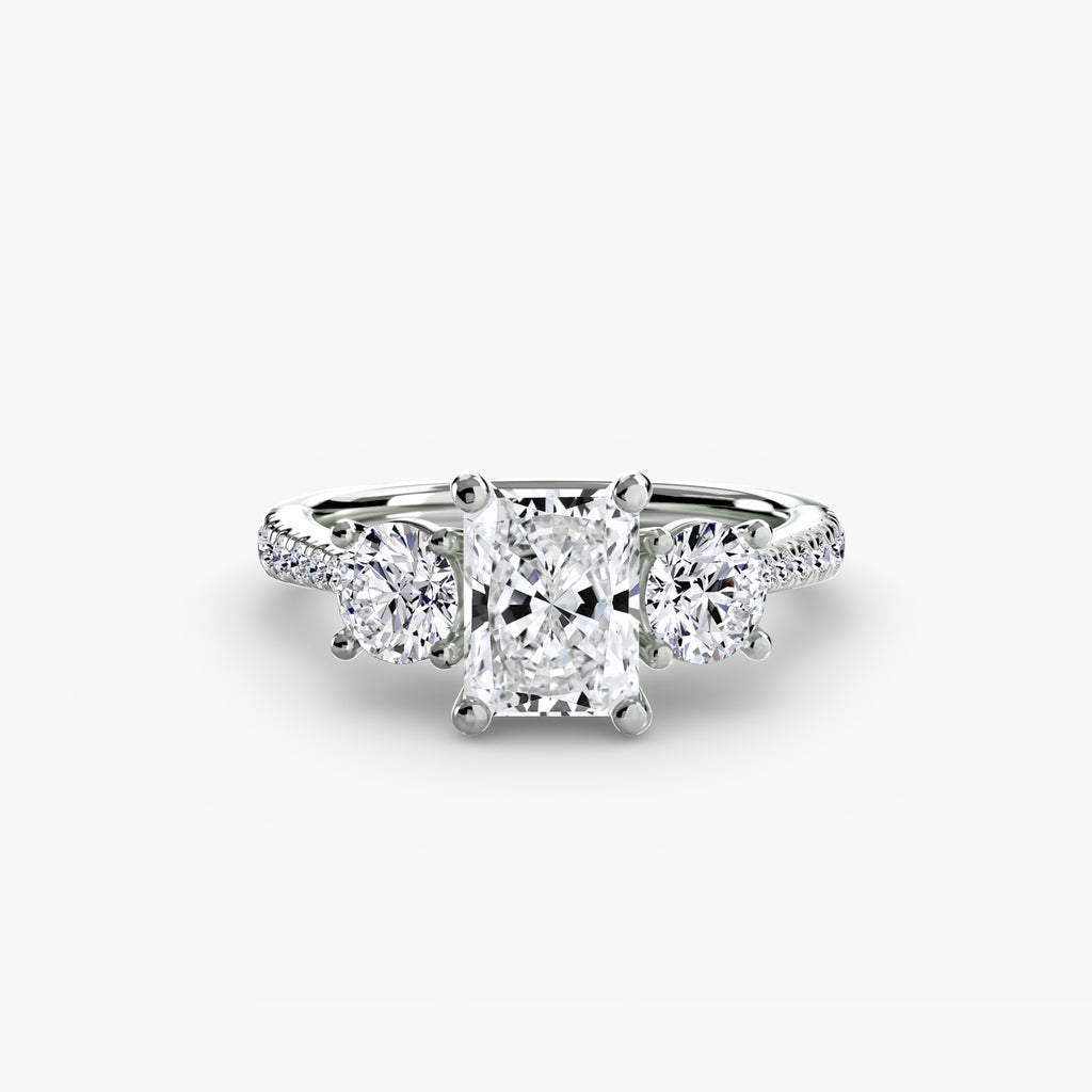 Three-Stone with Pavé Band