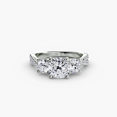 Three-Stone with Pavé Band 2
