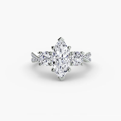 Three-Stone with Pavé Band 2