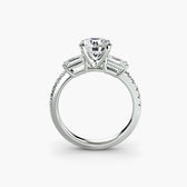 Three-Stone Ring with Pavé Band 4