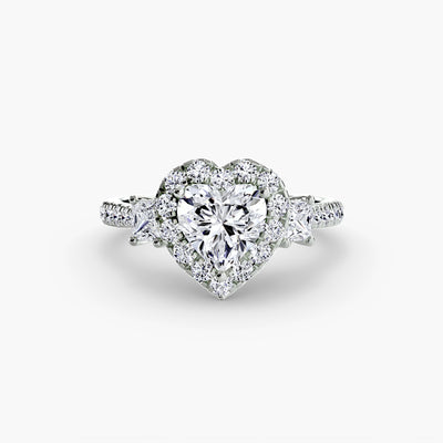 Three-Stone Ring with Halo 2