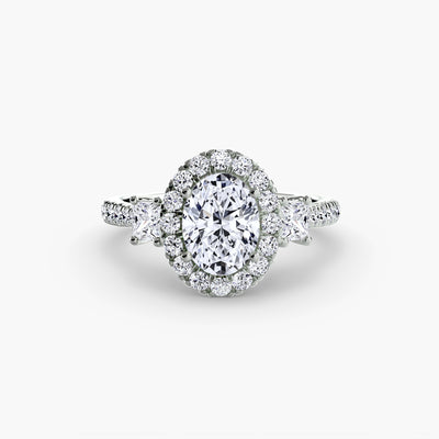 Three-Stone Ring with Halo 2