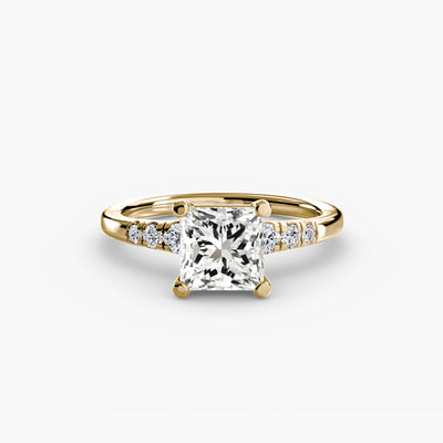 Solitaire with Shoulder Accents