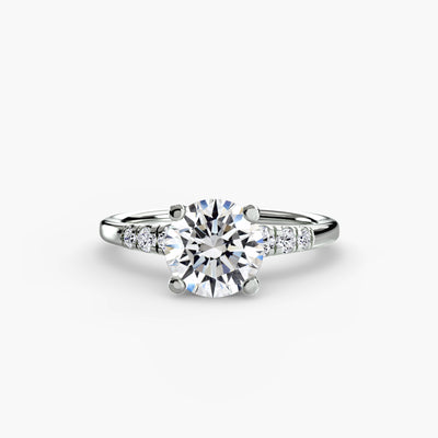 Solitaire with Shoulder Accents