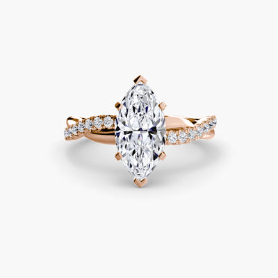 The Emerald Twist Pavé Ring