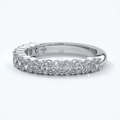 Alana Wedding ring oval diamonds scalloped 18ct white gold