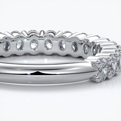 Alana Wedding ring oval diamonds scalloped 18ct white gold